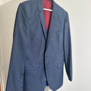 Sarar Interview Men’s 2 Button Blazer Jacket Navy Blue 42-R